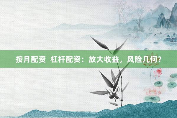 按月配资  杠杆配资：放大收益，风险几何？