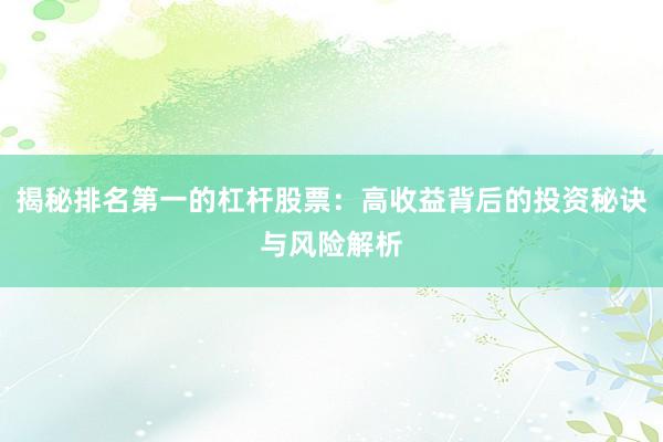 揭秘排名第一的杠杆股票：高收益背后的投资秘诀与风险解析