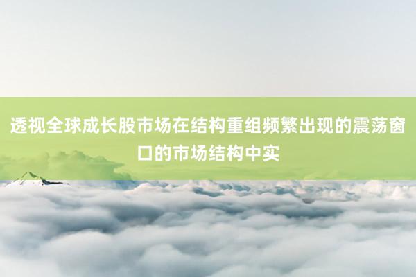 透视全球成长股市场在结构重组频繁出现的震荡窗口的市场结构中实